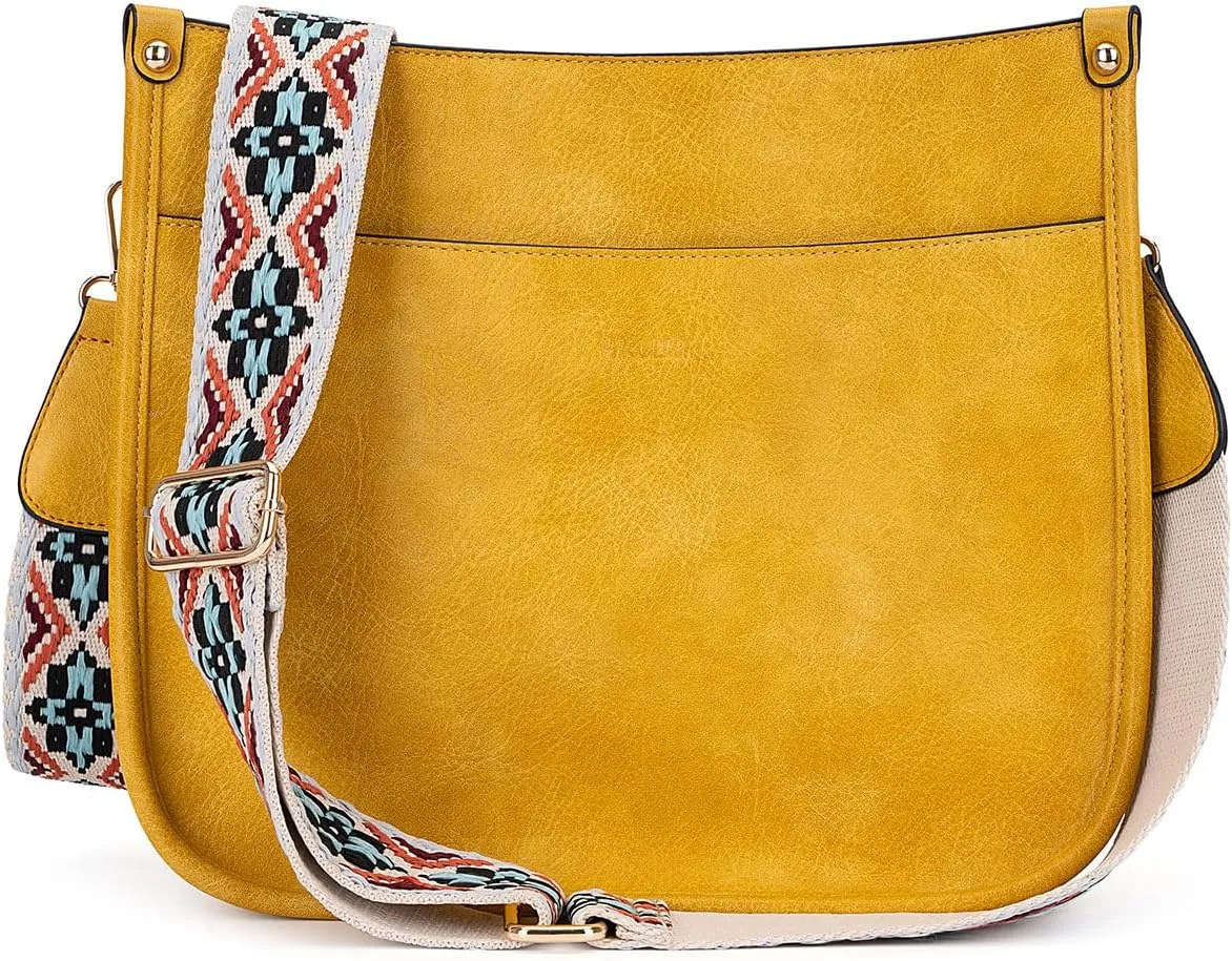 Crossbody Bag Women Vegan Leather Hobo Handbag Trendy Crossbody Shoulder Bag Purses For Women with 2 Adjustable Strap
