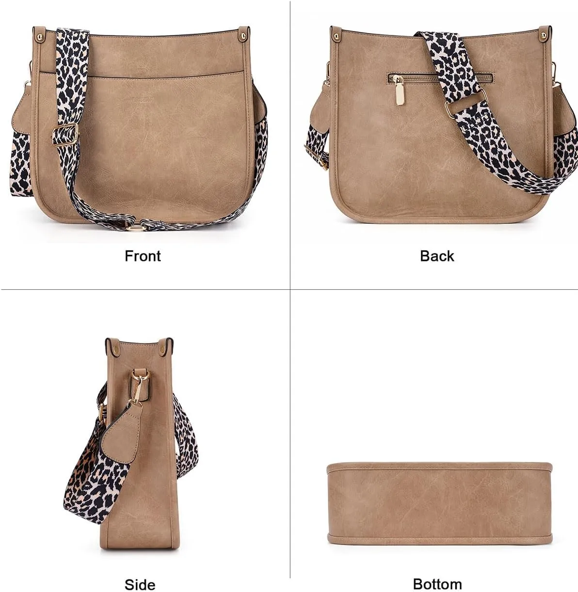 Crossbody Bag Women Vegan Leather Hobo Handbag Trendy Crossbody Shoulder Bag Purses For Women with 2 Adjustable Strap