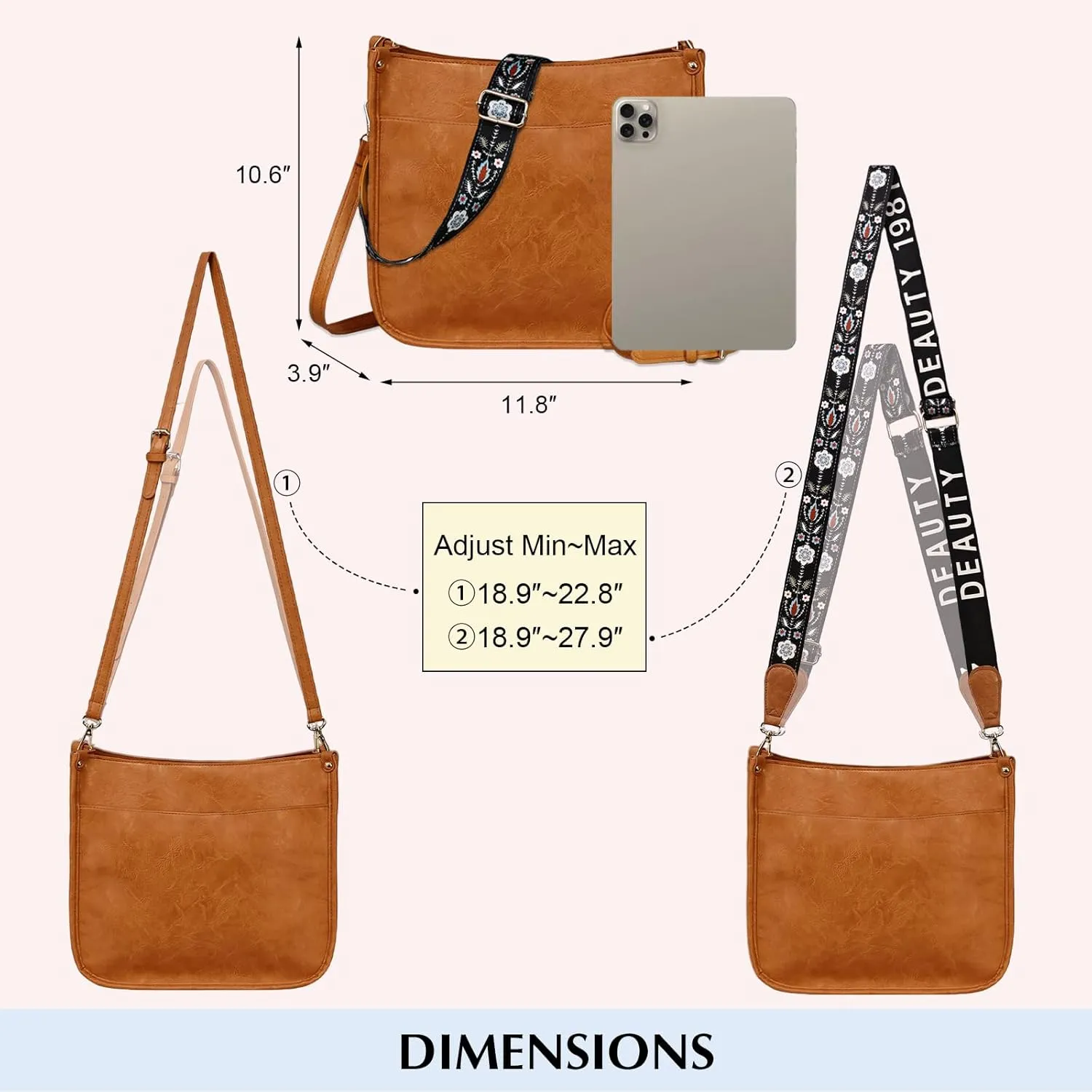 Crossbody Bags for Women Handbags Shoulder Bag with Adjustable Strap Women's Crossbody Purses Vegen Leather Hobo Bags