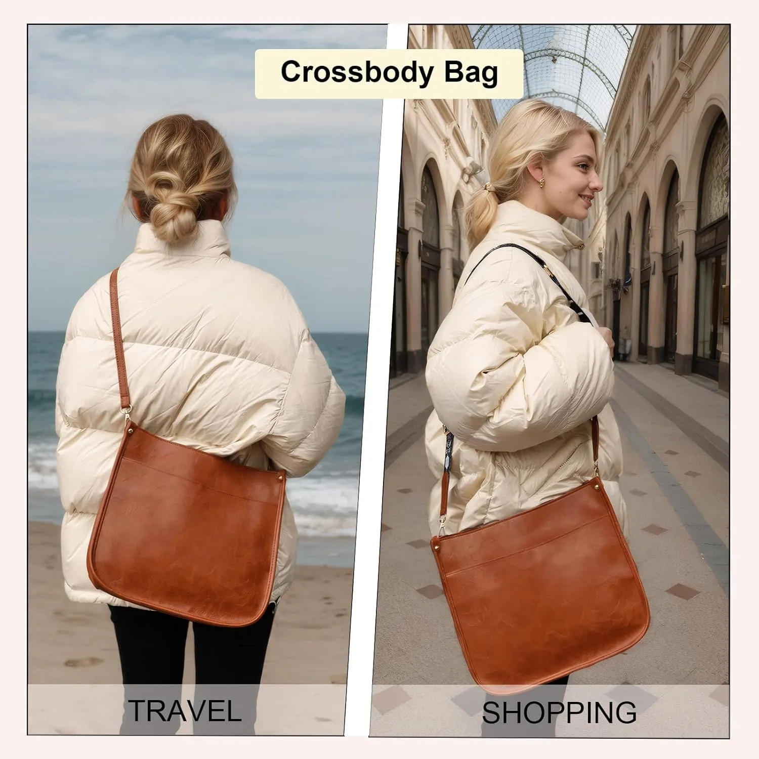 Crossbody Bags for Women Handbags Shoulder Bag with Adjustable Strap Women's Crossbody Purses Vegen Leather Hobo Bags
