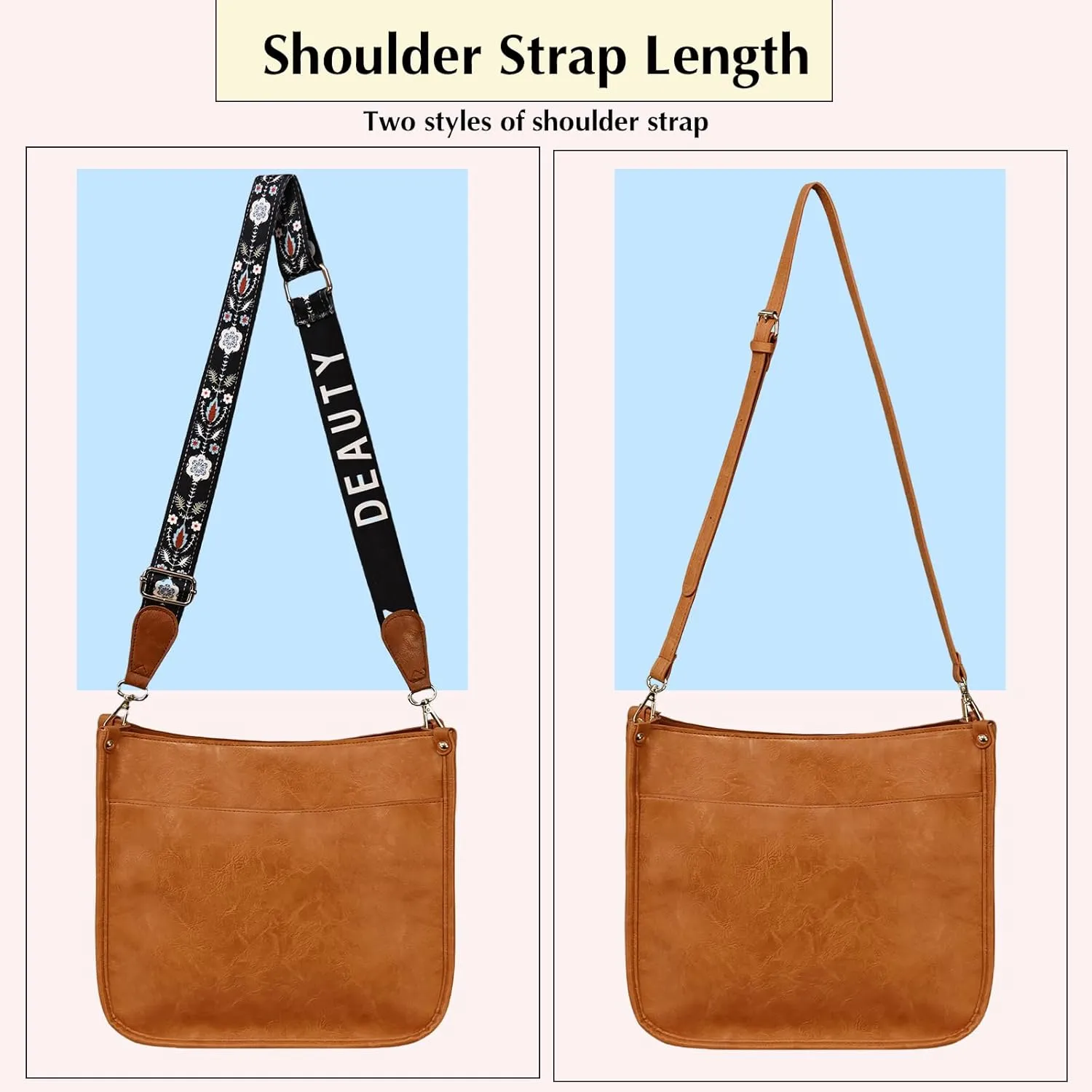 Crossbody Bags for Women Handbags Shoulder Bag with Adjustable Strap Women's Crossbody Purses Vegen Leather Hobo Bags