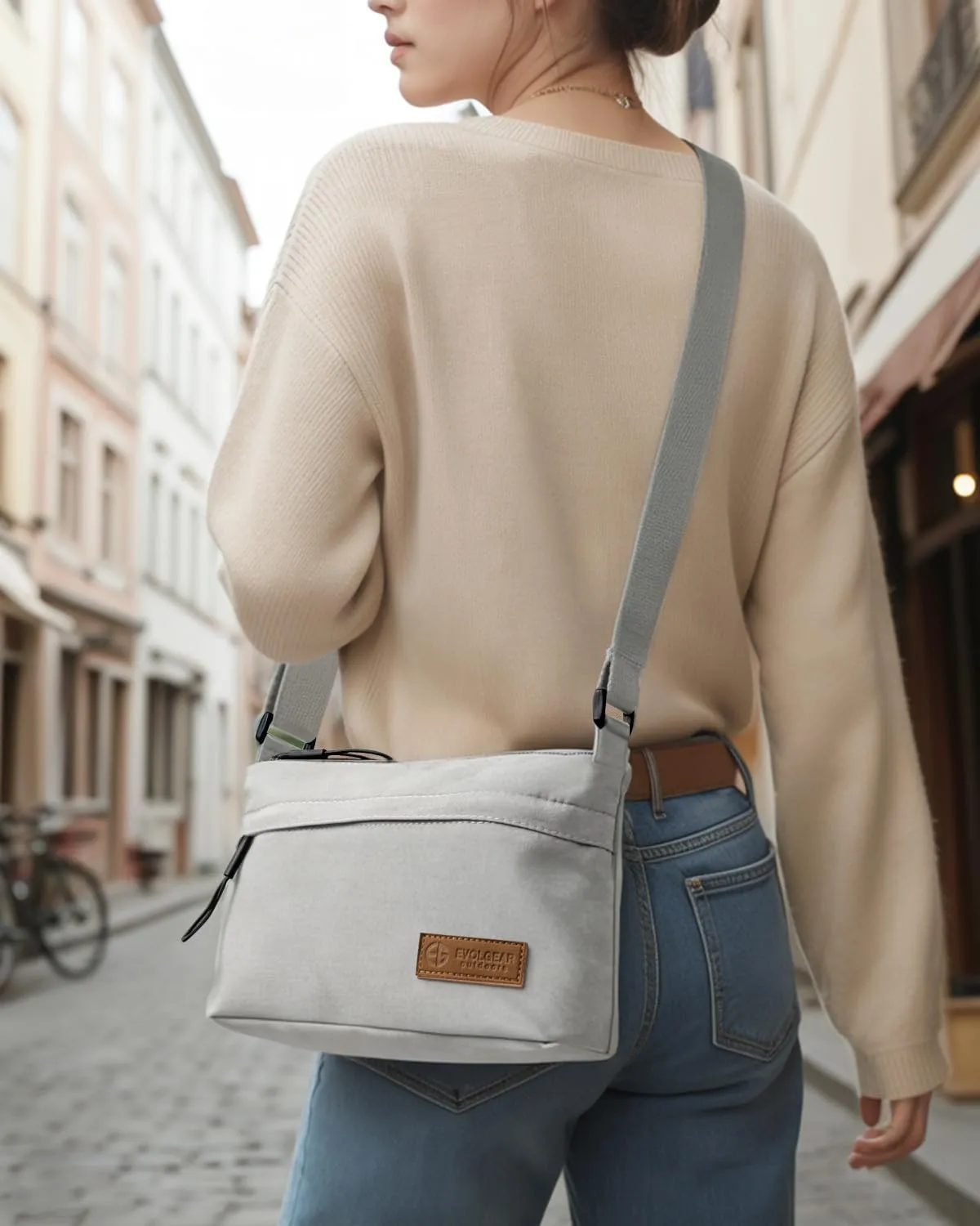 Crossbody Sling Bag Canvas Purse Small Shoulder Handbag 5 Pocket Casual Travel Messenger Hobo Bag Phone Satchel Backpack