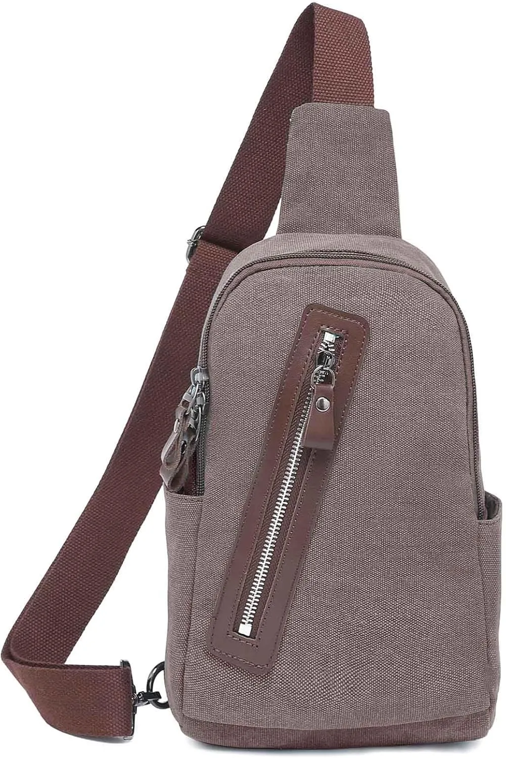 Crossbody Sling Chest Bag Canvas Purse Backpack Casual Daypack for Men Women Outdoor Hiking(Dark Grey)