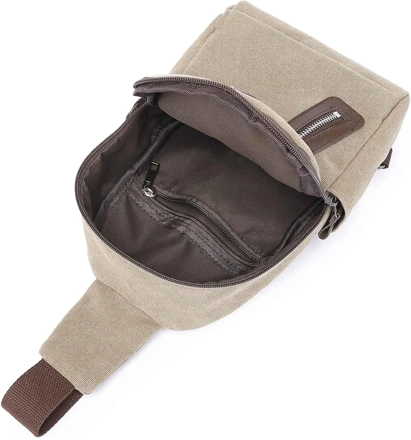Crossbody Sling Chest Bag Canvas Purse Backpack Casual Daypack for Men Women Outdoor Hiking(Dark Grey)