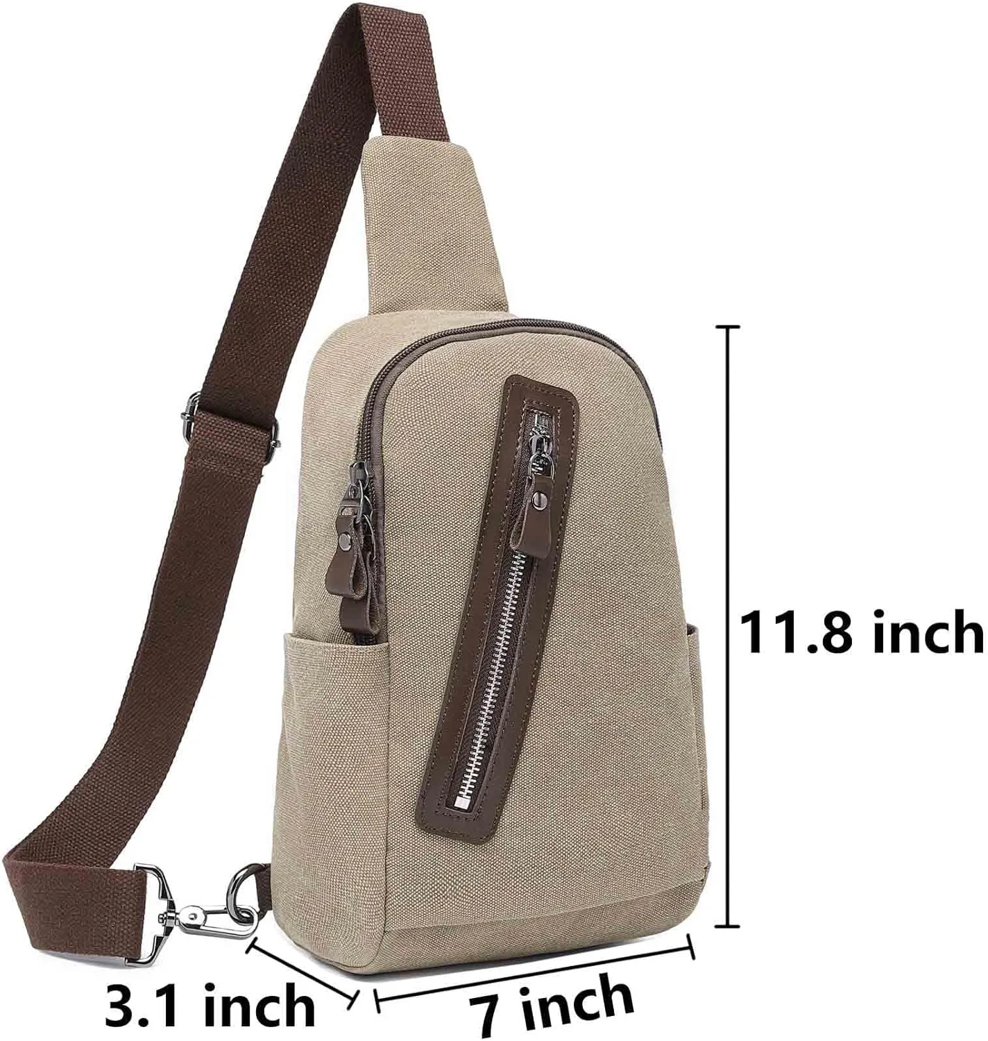Crossbody Sling Chest Bag Canvas Purse Backpack Casual Daypack for Men Women Outdoor Hiking(Dark Grey)