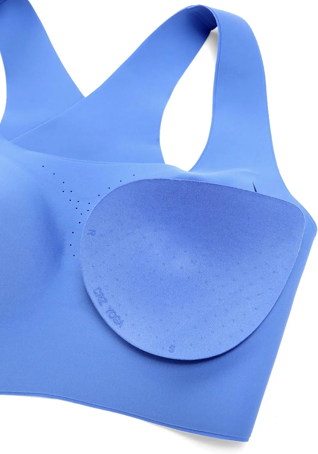 CRZ YOGA Womens Flex Sculpt Racerback Sports Bra - U Neck Medium Impact Padded Wireless Workout Gym Crop Top