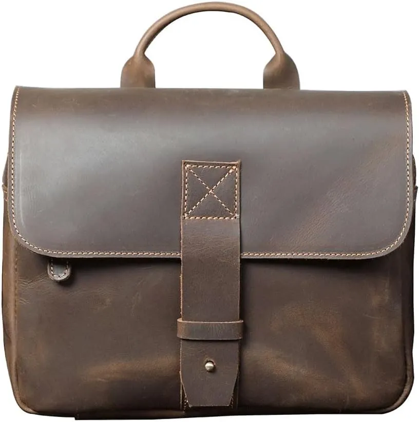 CSCDD Single Shoulder Bun Top Layer Cowhide Briefcase Personality Crossbody Handbag
