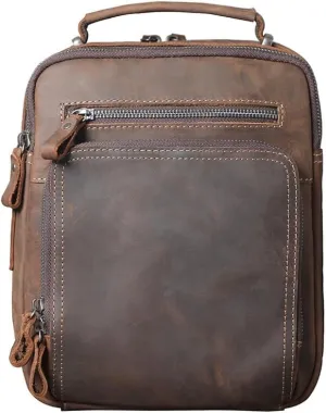 CSCDD Top Layer Cowhide Men's Shoulder Bag Crossbody Bag Daily Backpack