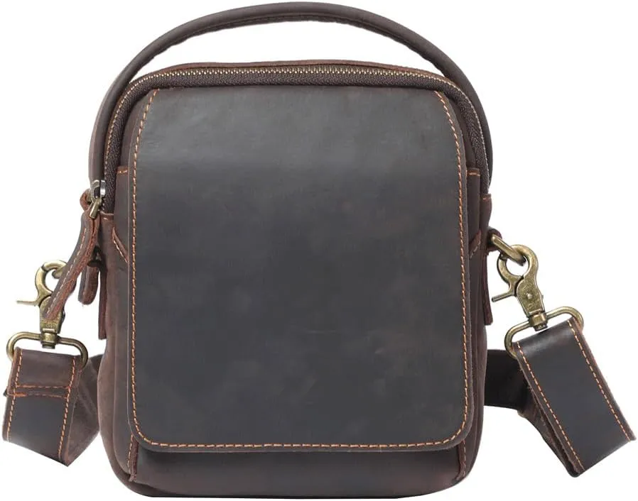 CSCDD Vintage Crossbody Bag Mobile Phone Bag Layer Cowhide Shoulder Bag Handbag