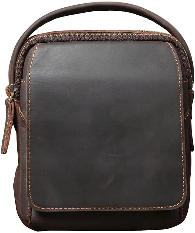 CSCDD Vintage Crossbody Bag Mobile Phone Bag Layer Cowhide Shoulder Bag Handbag