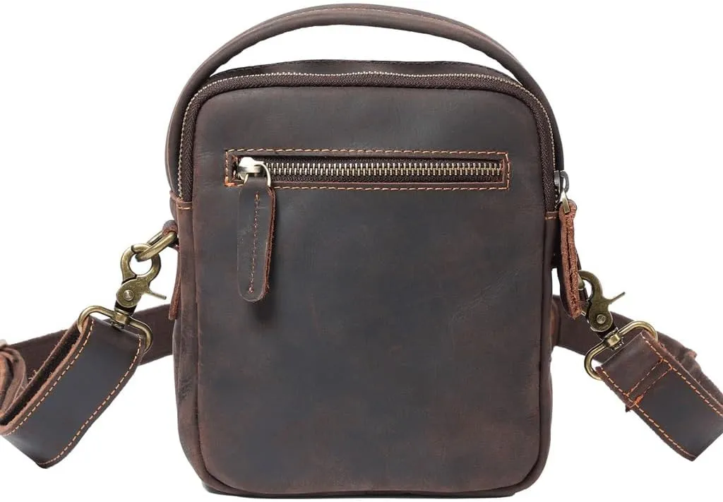 CSCDD Vintage Crossbody Bag Mobile Phone Bag Layer Cowhide Shoulder Bag Handbag