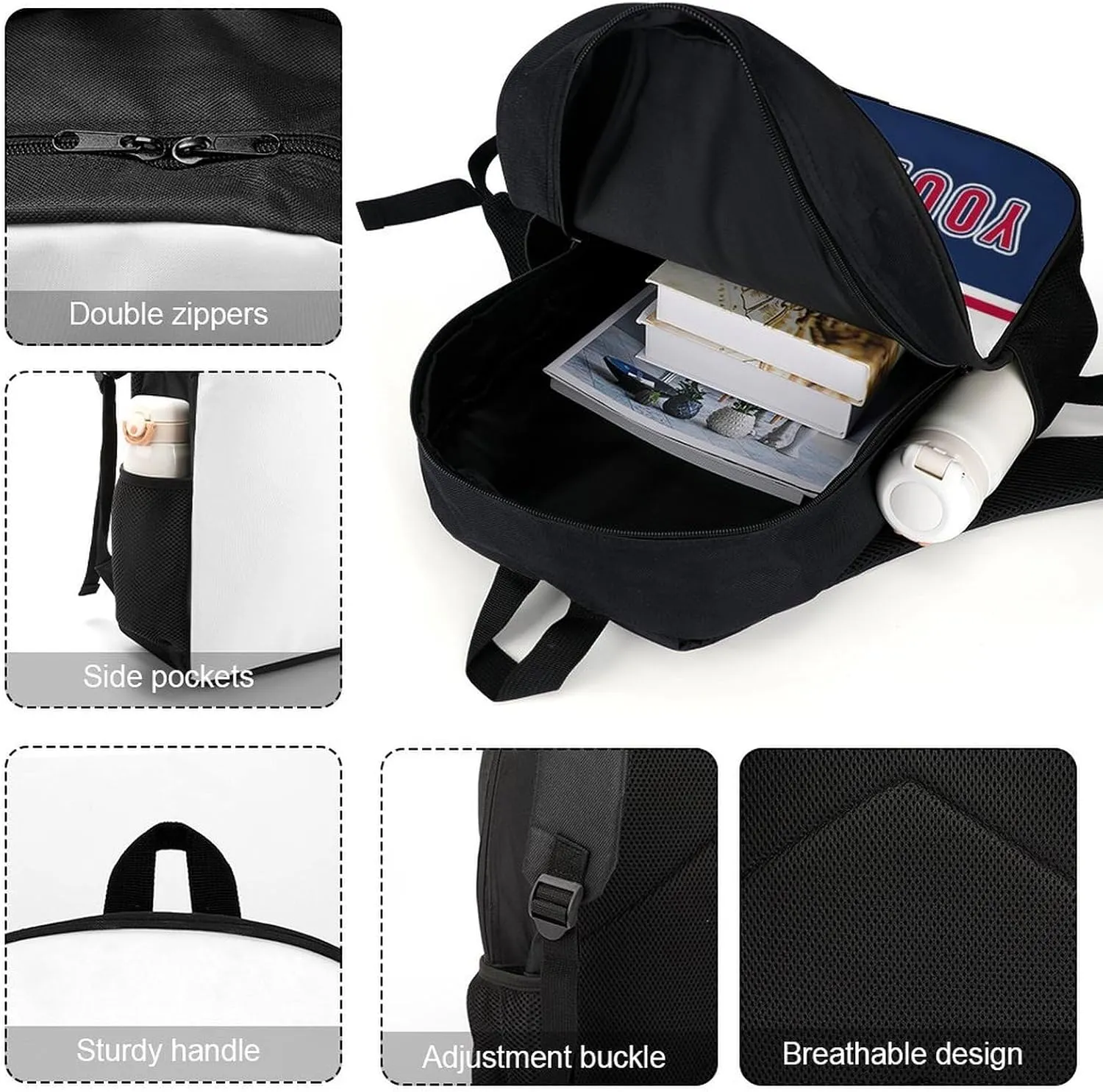 Custom Atlanta Backpack Gift for Men Women Boy, Personalized Name Number Shoulder Bag for School Travel Daypack