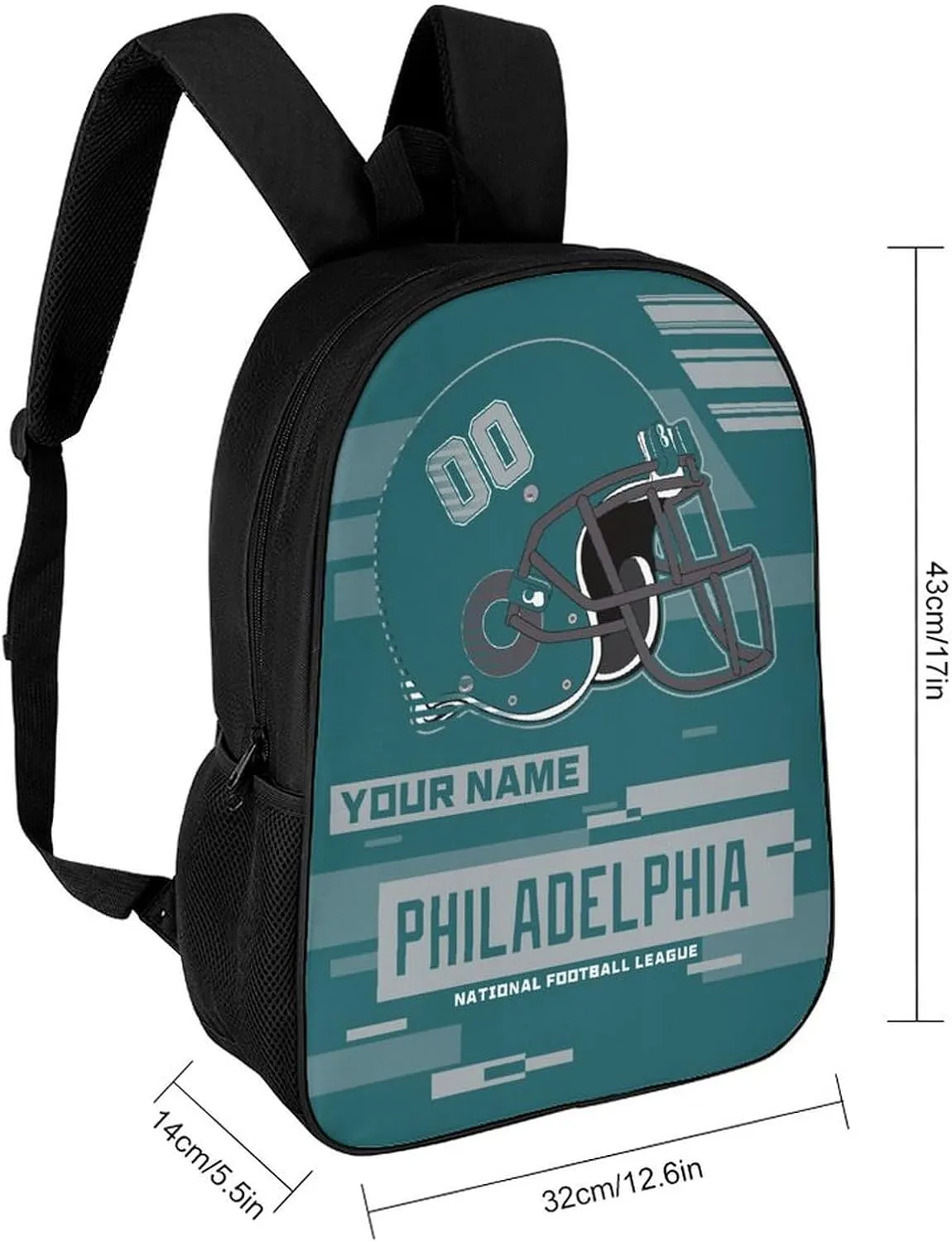 Custom Philadelphia Backpack Personalized Name Number 17 Inch Laptop Shoulder Bag Fan Gift for Boy Girl Men Women