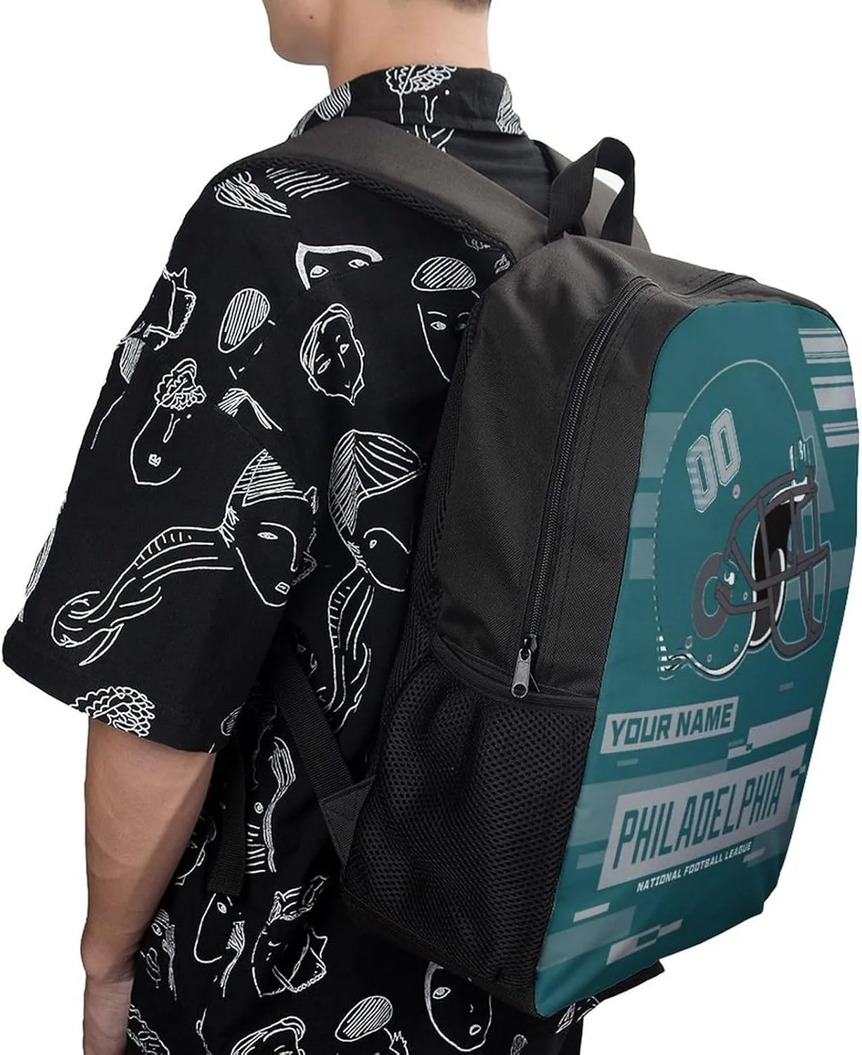 Custom Philadelphia Backpack Personalized Name Number 17 Inch Laptop Shoulder Bag Fan Gift for Boy Girl Men Women