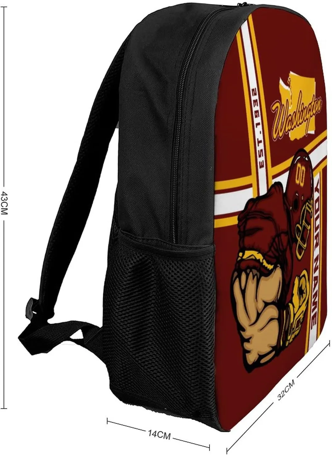 Custom Shoulder Washington Backpack Personalized Any Name Number 17 Inch Large Capacity Laptop Bag Bookbag Gifts for Men Women