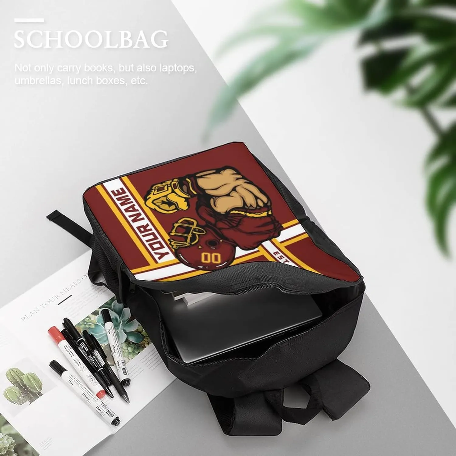Custom Shoulder Washington Backpack Personalized Any Name Number 17 Inch Large Capacity Laptop Bag Bookbag Gifts for Men Women