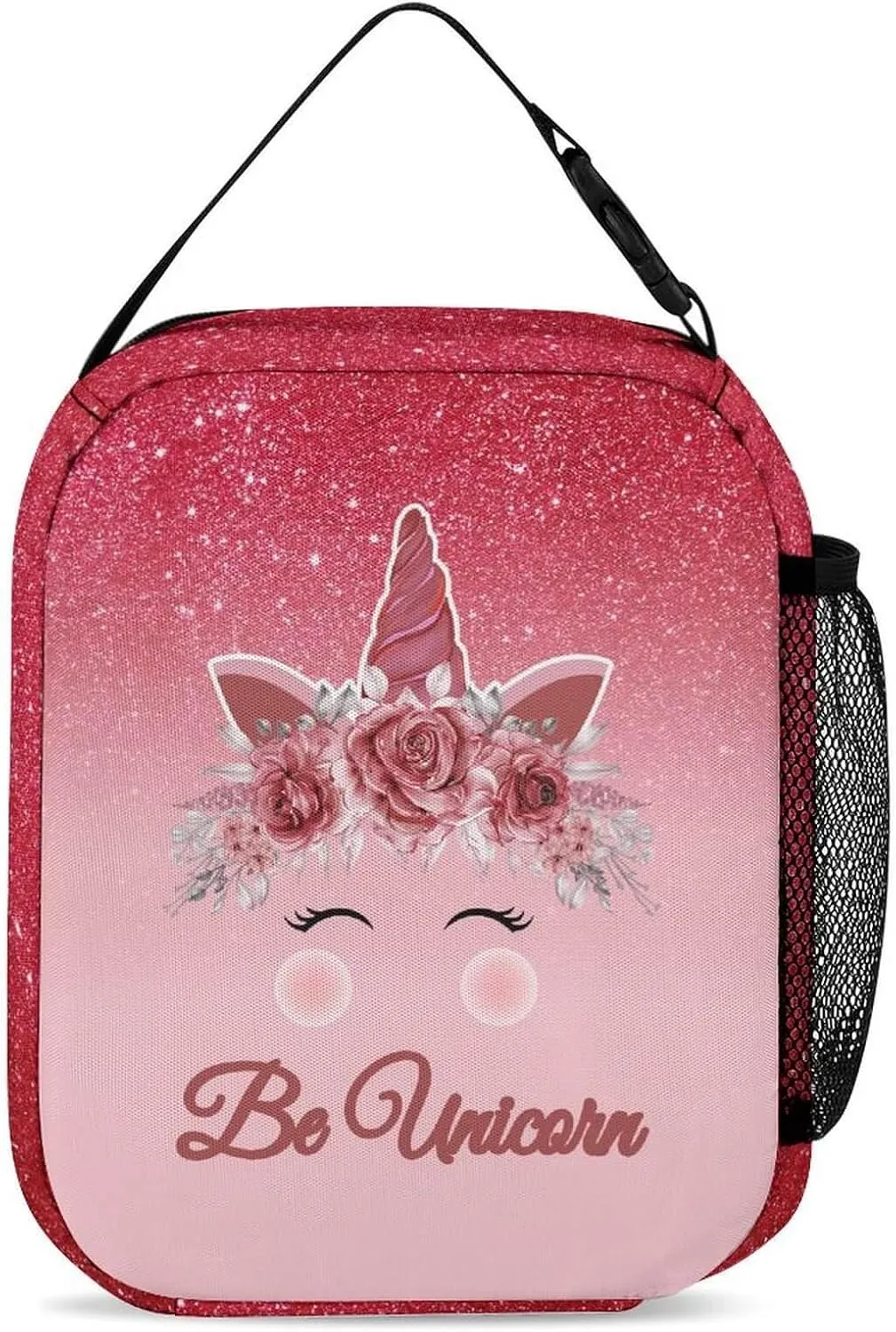 Custom Unicorn Backpack with Lunch Box & Pencil Case for Kids Girls Boys School, 16 Inch Cute Unicorns Bookbag, School Backpack for Students Children, Lightweight, Large Capacity