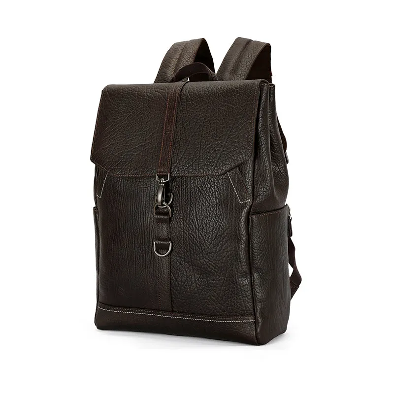 Custom Vintage Full Grain Leather Rucksack - Stylish Travel Backpack