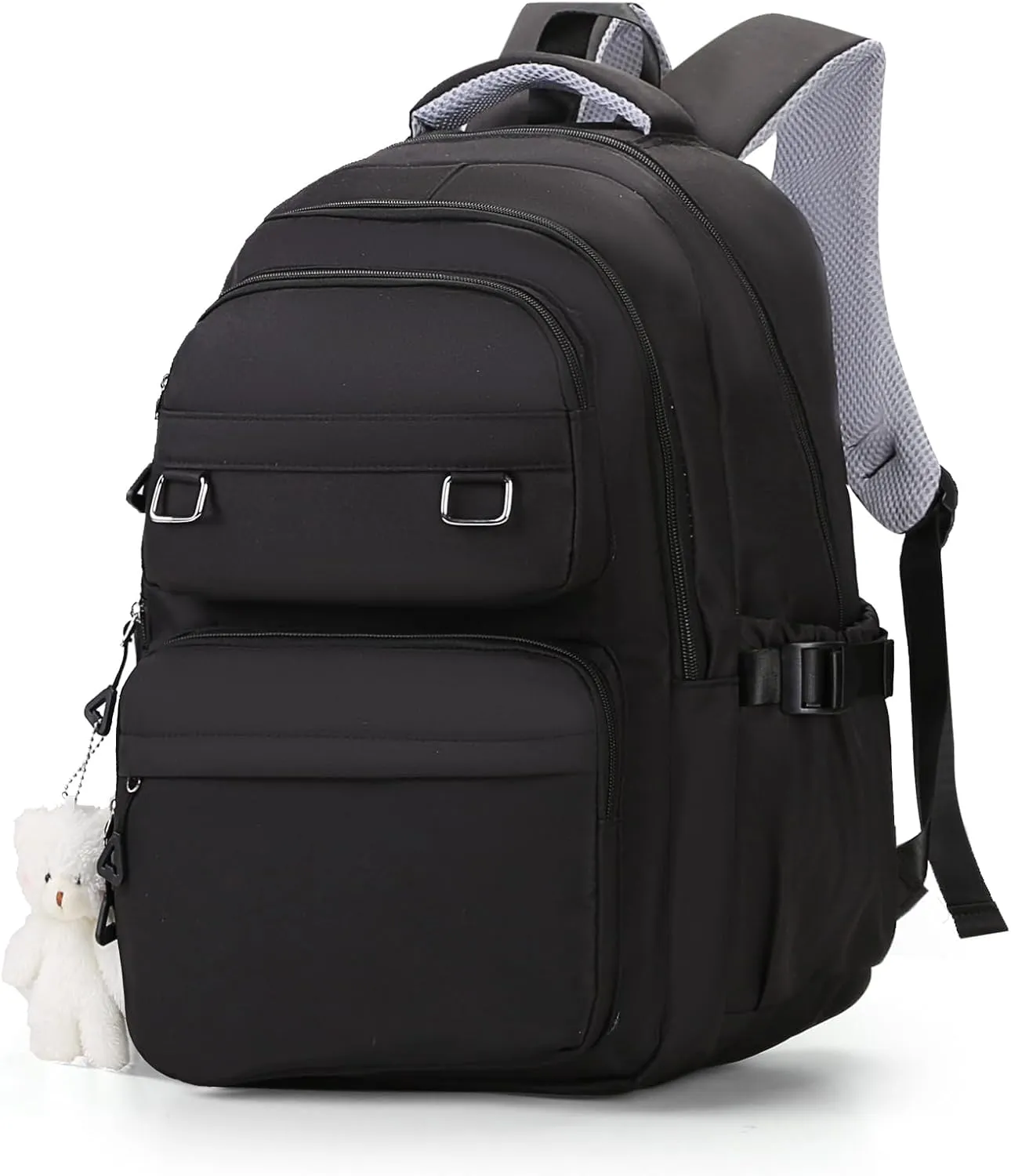 Cute Aesthetic School Backpack for Teens Girls Boys Women, College Laptop Bookbag for High Middle School Student (Black)