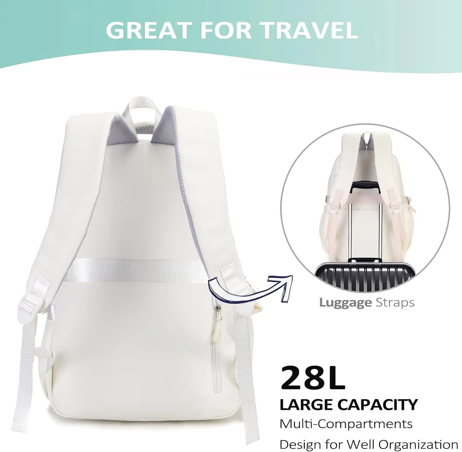 Cute Aesthetic School Backpack for Teens Girls Boys Women, College Laptop Bookbag for High Middle School Student (Pink)