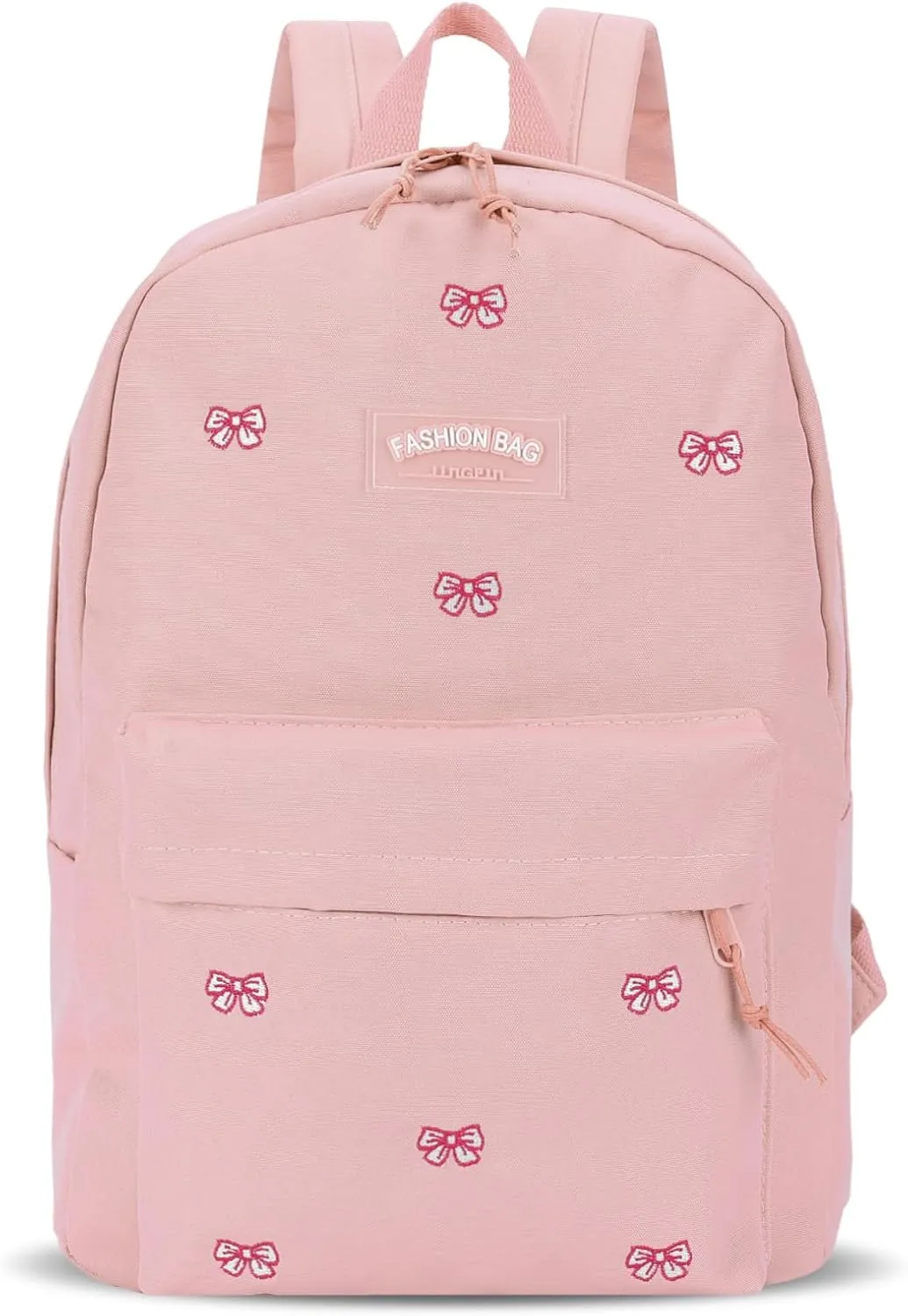 Cute Bow Backpack Aesthetic Canvas Backpack College Laptop Bag for Women Fashion Travel Daypack