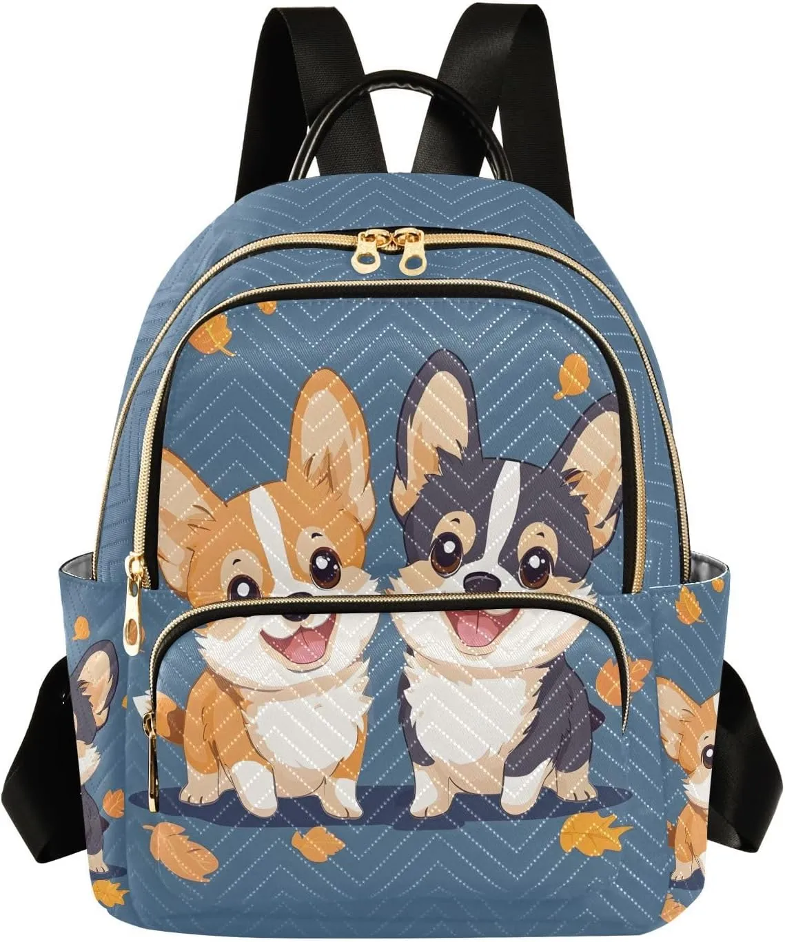 Cute Cartoon Welsh Corgi Dog Backpack Purse for Women Shoulder Bag Fashion Daypack Ladies Handbag Lightweight Travel Bag Rucksack
