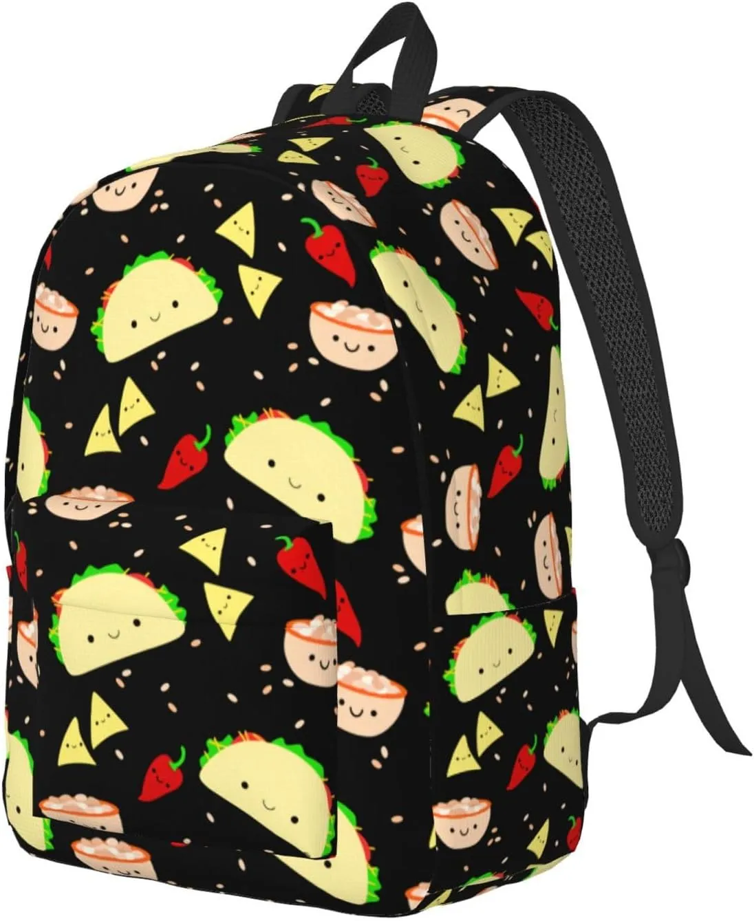 Cute Food Taco Backpack for Girls Boys Women Lightweight Canvas Bookbag Casual Daypack for Travel Outdoor Camping, 15 Inch