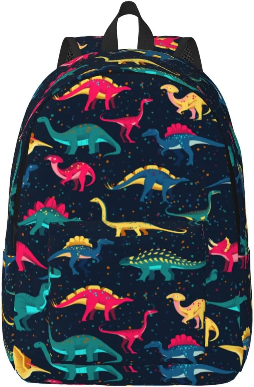 Cute fun dinosaurs Canvas Backpacks Laptop Backpack Multipurpose Double Shoulder Bag for Men Women Gifts Medium
