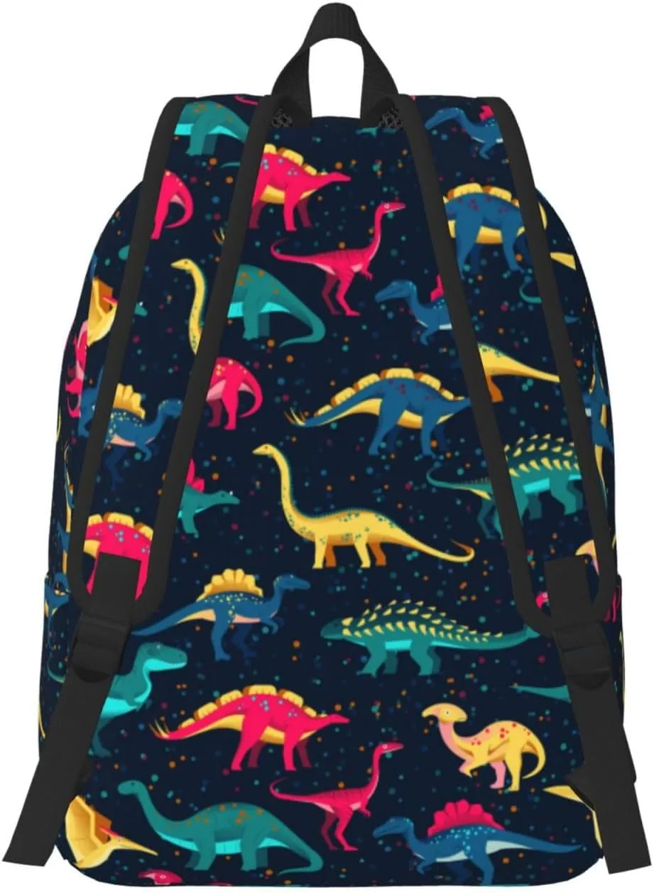 Cute fun dinosaurs Canvas Backpacks Laptop Backpack Multipurpose Double Shoulder Bag for Men Women Gifts Medium