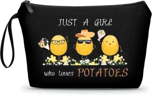 Cute Potato Gifts - Best Friend Birthday Gifts for Teenage Girls, Just A Girl Who Loves Potatoes, Small Cosmetic Bag for Purse, Funny Presents