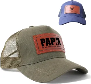 Dad Hat Gift for Father's Day - New Grandpa Gift Trucker Hat for Dad Golf Hat with Custom Leather Patch