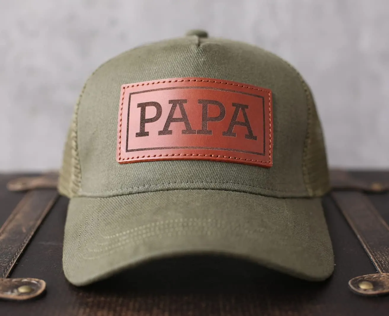 Dad Hat Gift for Father's Day - New Grandpa Gift Trucker Hat for Dad Golf Hat with Custom Leather Patch