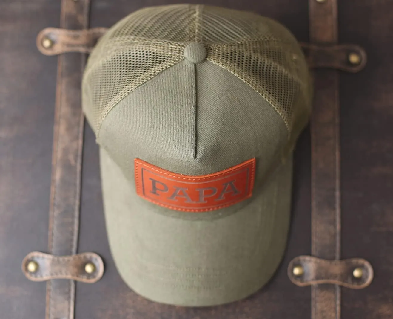 Dad Hat Gift for Father's Day - New Grandpa Gift Trucker Hat for Dad Golf Hat with Custom Leather Patch