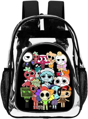 Dandys World Transparent Backpack With Front Pocket Large Capacity Laptop Backpack For Unisex