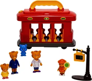 Daniel Tiger's Neighborhood Deluxe Electronic Trolley Includes 5 Family Figures with Lights, Sounds, Music & Crosswalk Accessories! [Amazon Exclusive]