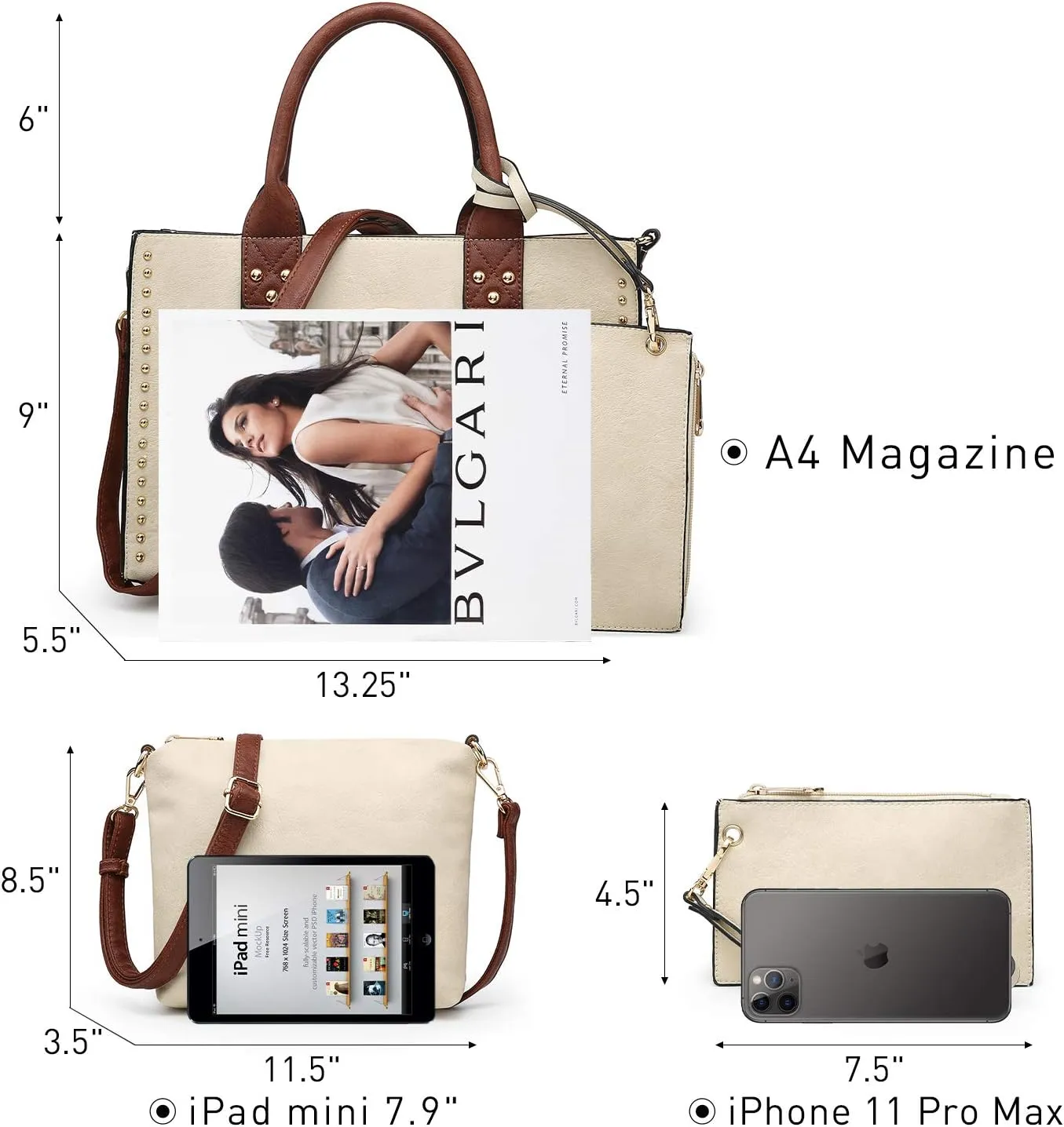 Dasein Purses Handbags for Women Tote Wallet Set Top Handle Satchel Shoulder Hobo Bag 3pcs