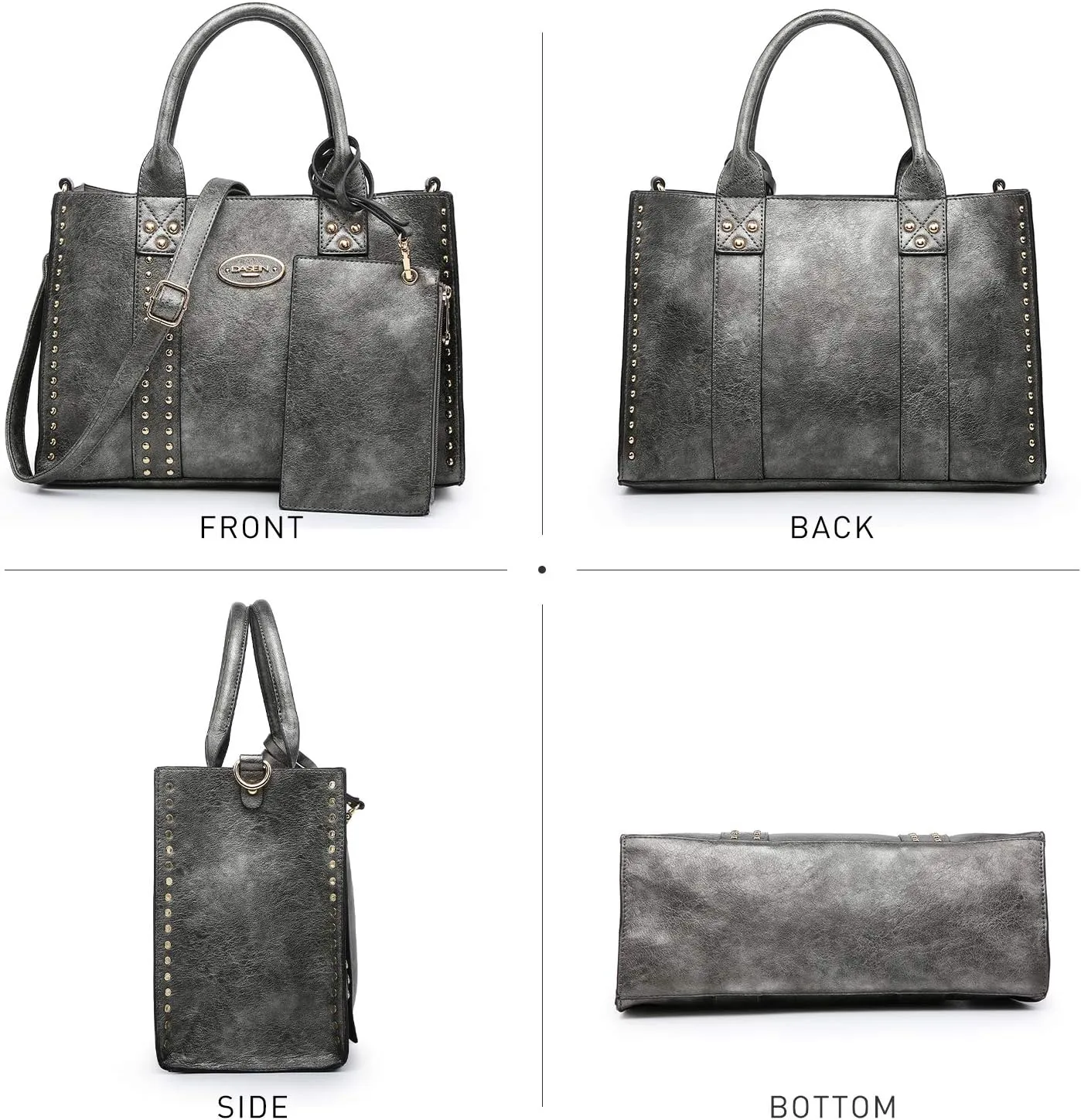 Dasein Purses Handbags for Women Tote Wallet Set Top Handle Satchel Shoulder Hobo Bag 3pcs