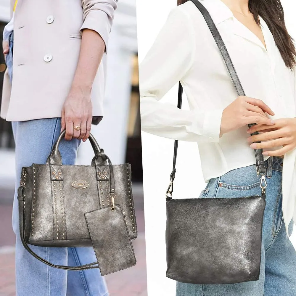 Dasein Purses Handbags for Women Tote Wallet Set Top Handle Satchel Shoulder Hobo Bag 3pcs