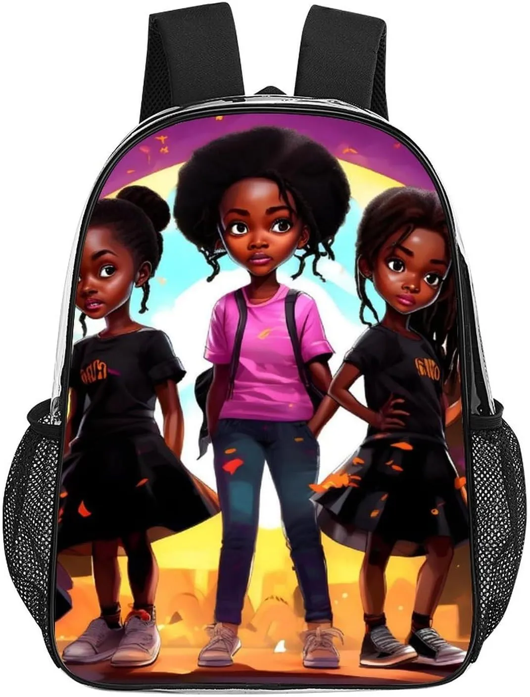 Daypack Bookbag Anti-Theft Multipurpose Large Capacity Bookbag - African American Black Women Women Art Travel Hiking & Camping Rucksack Transparent Bag