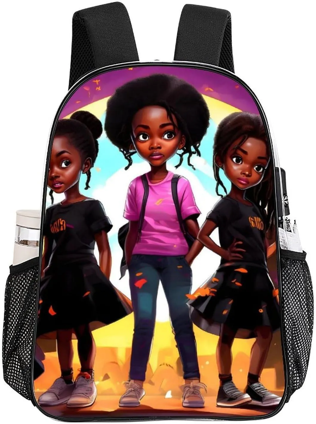Daypack Bookbag Anti-Theft Multipurpose Large Capacity Bookbag - African American Black Women Women Art Travel Hiking & Camping Rucksack Transparent Bag