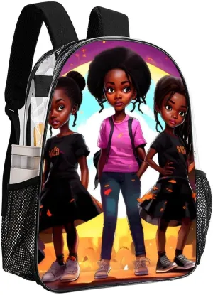 Daypack Bookbag Anti-Theft Multipurpose Large Capacity Bookbag - African American Black Women Women Art Travel Hiking & Camping Rucksack Transparent Bag