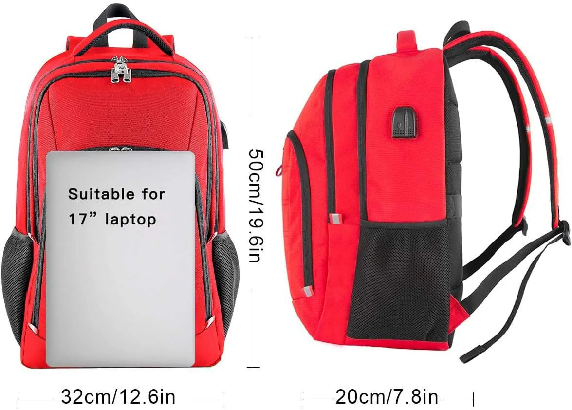 Della Gao Laptop Backpack for Men, Large Anti-Theft Business Travel Backpack with USB Charging Port, Water Resistant College School Computer Bag for Men/Women for 17 Inch Laptop and Notebook