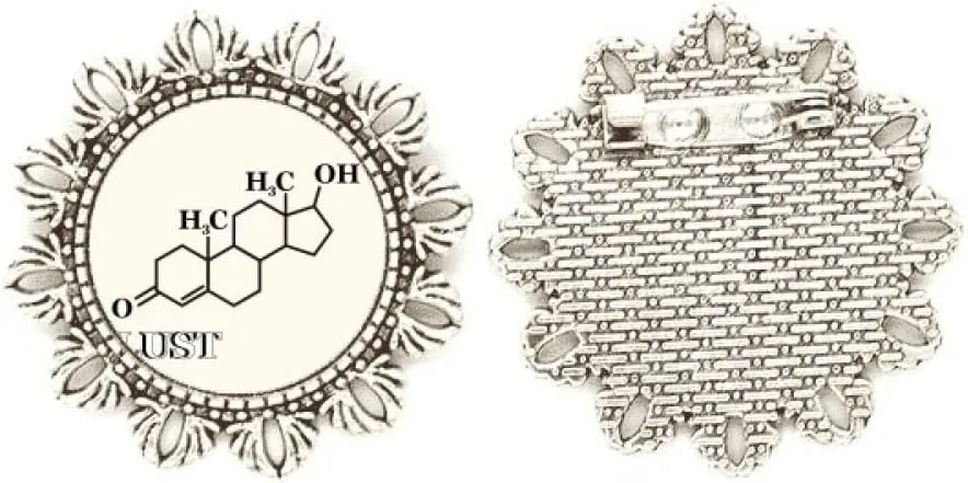 Desire Love Molecular Structure Silver Flower Brooch Hook Pin Breastpin