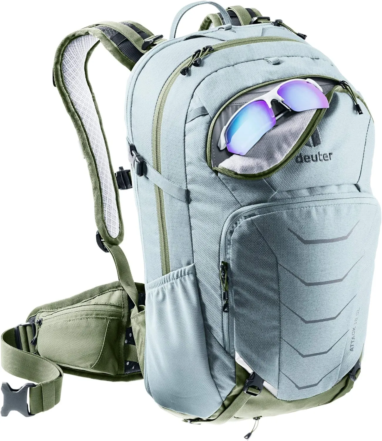 DEUTER Women's Attack 18 SL Bicycle Backpack with Protector, Sage-Khaki, 18 l
