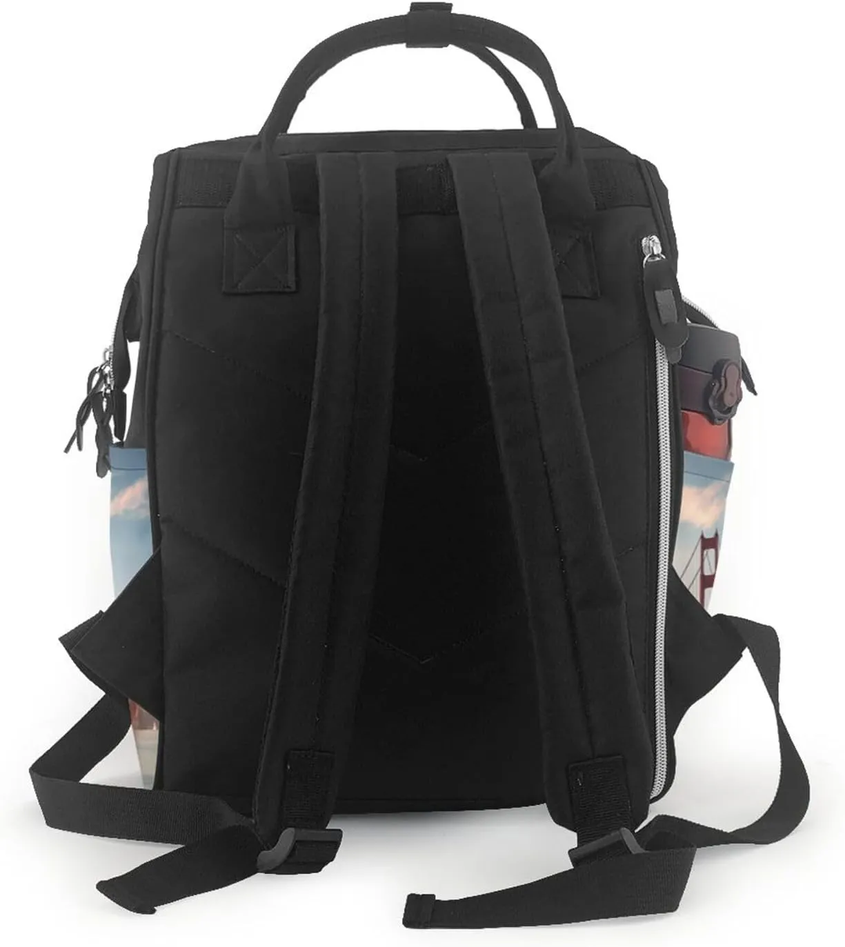 Diaper Bag Nappy Backpack Baby Bag Abstract Music Themed Mummy Backpack Multifunction Changing Bags for Travel, Golden Gate Bridge, One Size