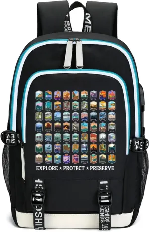 DIOMMELL National Parks Backpack Daventure Backpack Outdoor Adventure Locations Backpack For Hiker Travelers Gifts