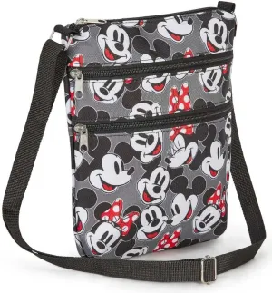 Disney Crossbody Bag Mickey Minnie Winnie the Pooh All Over Print Passport Travel