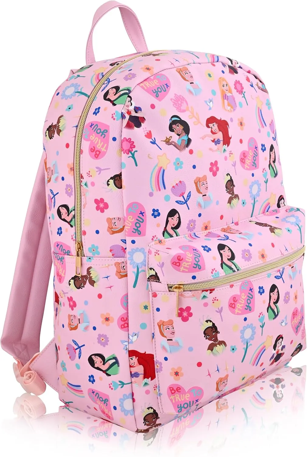 Disney Princess Backpack for Girls, Boys, Women, Men, Adults, Unisex | Cute PU Leather Large Princess Travel Backpack Purse Shoulder Purse | Disney Princess Bag and Disney Princess Accessories