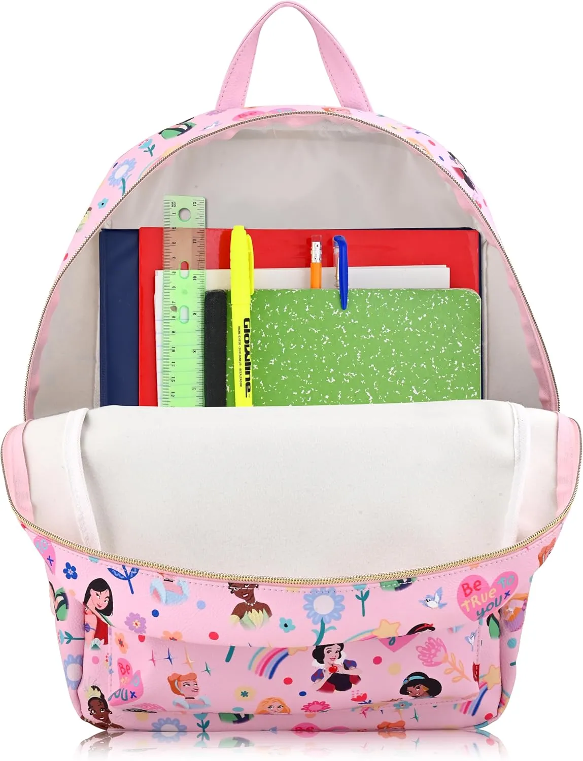Disney Princess Backpack for Girls, Boys, Women, Men, Adults, Unisex | Cute PU Leather Large Princess Travel Backpack Purse Shoulder Purse | Disney Princess Bag and Disney Princess Accessories