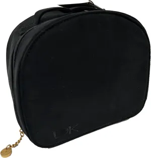 DKNY Donna Karan Black Train Case Cashmere Mist Fragrance Cosmetic Pouch Makeup Bag (EMPTY MAKEUP BAG) - Approx 7L x 7H x 5W